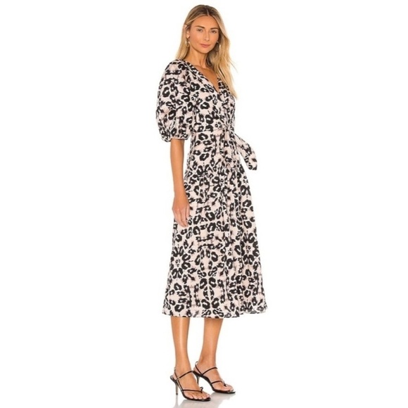 Rebecca Taylor $495 kaleidoscope leopard pattern midi dress 17587 - Picture 3 of 13